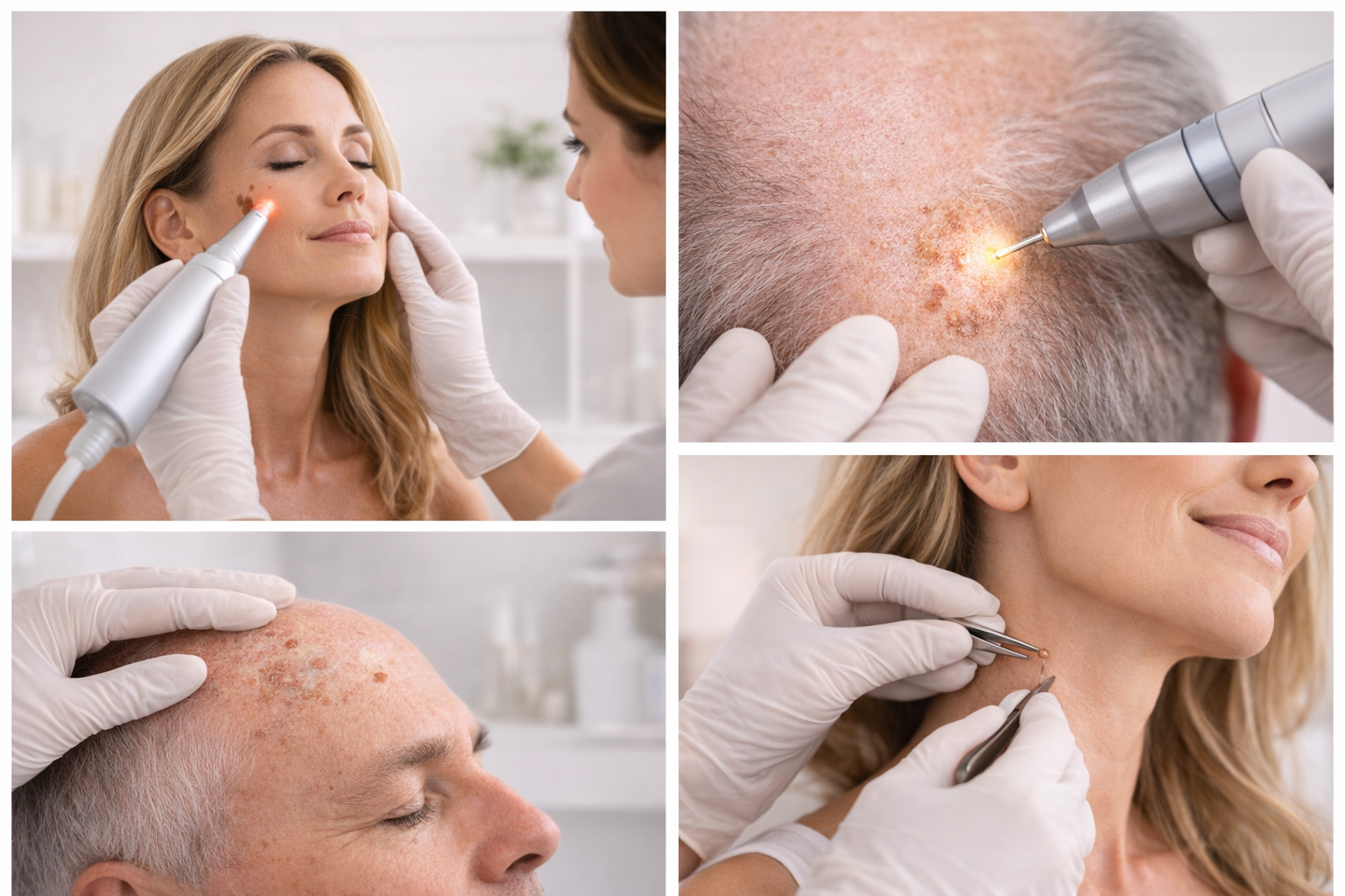 Collage of skin treatments