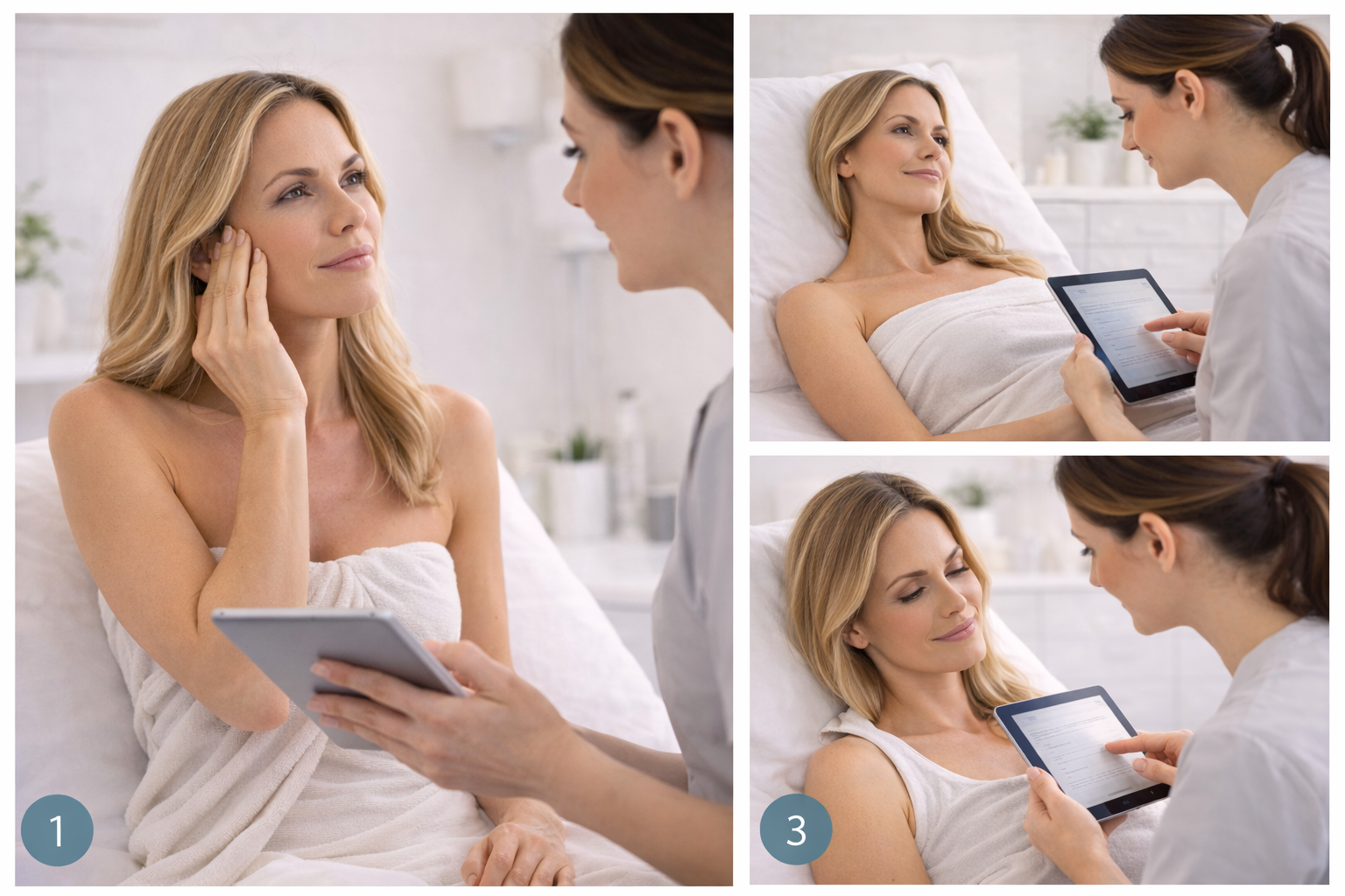 Collage of consultation and treatment planning